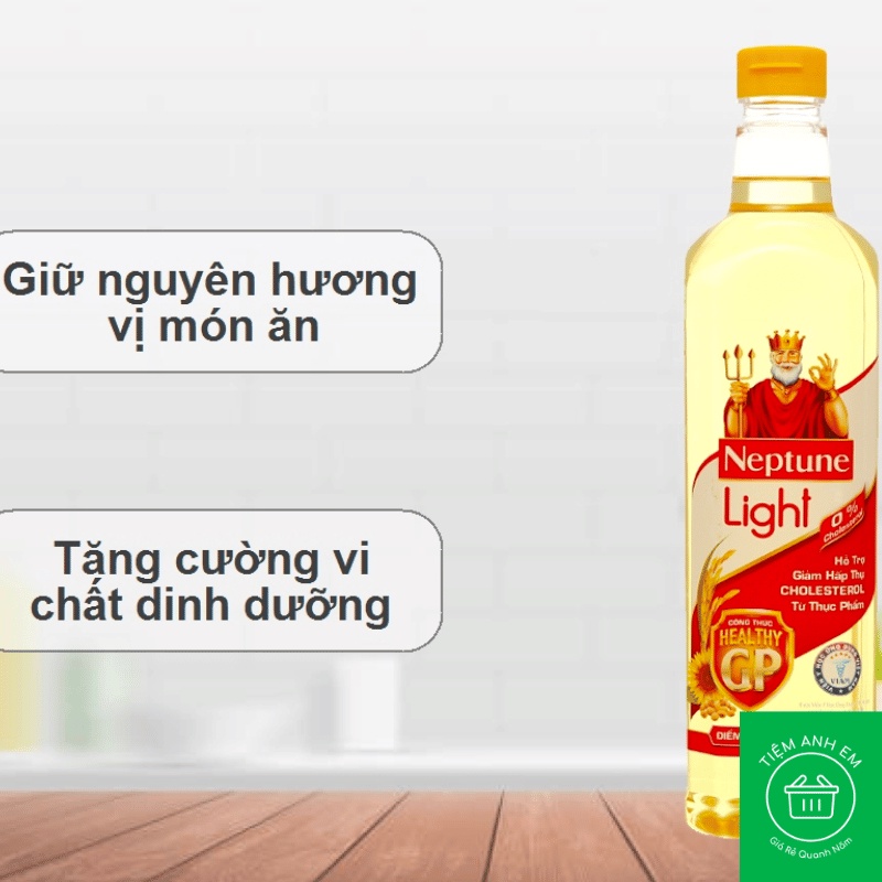 Dầu ăn thượng hạng Neptune Light chai 1 lít