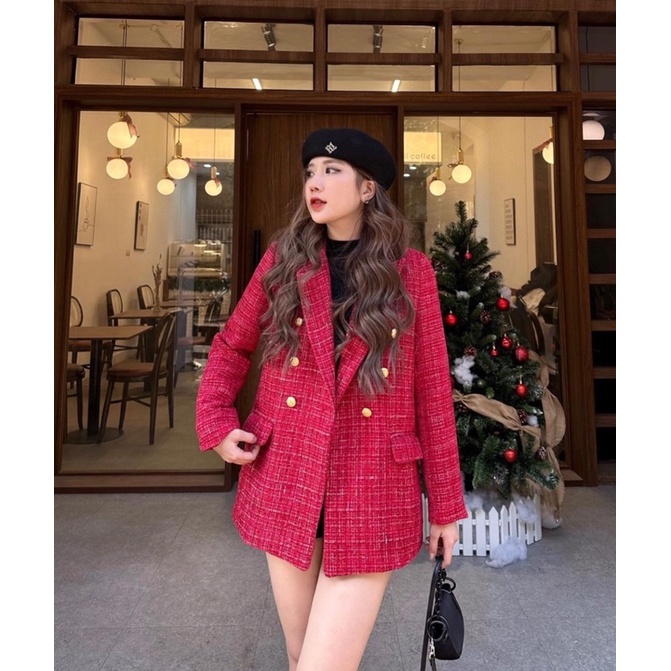 Áo vest dạ tweed kim cương, áo khoác dạ tweed, áo Blaze/LINA.CLOTHES