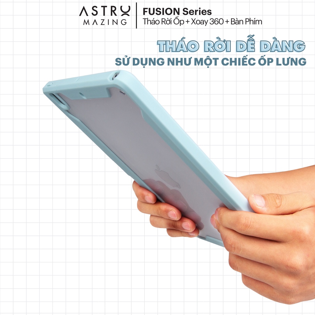 [Tháo rời ốp + Xoay 360] Bao da bàn phím AstroMazing tích hợp trackpad, ốp nam châm dành cho iPad Pro 11 Air 4 5