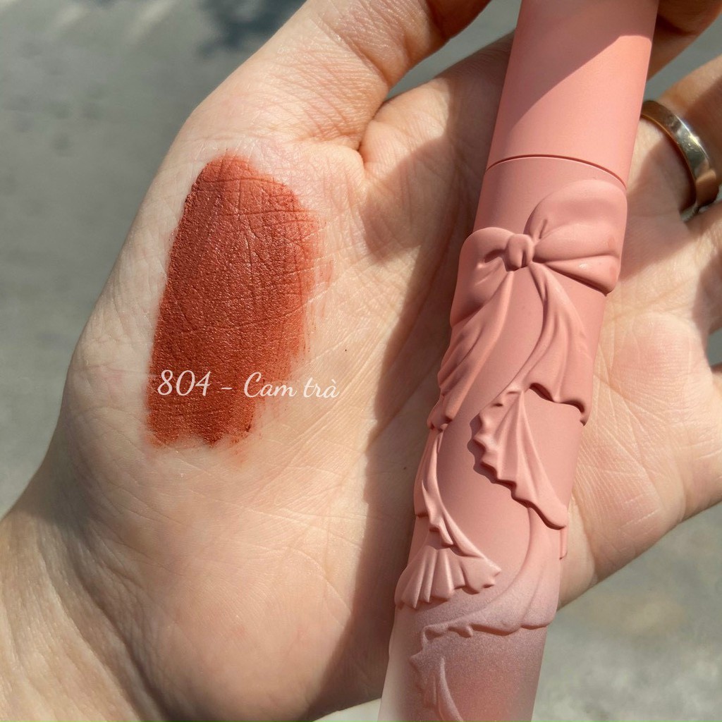 Son 1k 10k gogotales nơ mẫu mới vỏ khắc nơ handmade son môi màu đỏ gạch giá rẻ 1k son kem lì gogo tales giá rẻ