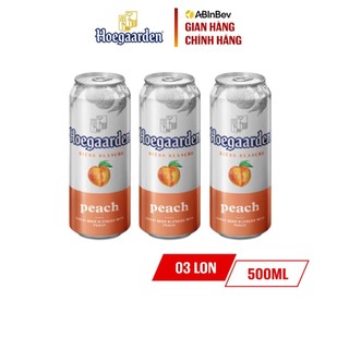Bia bỉ hoegaarden peach 3 lon chính hiệu - hương vị đào
