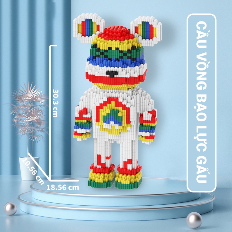 Đồ Chơi Lắp Ráp Hình Chú Gấu Violent Bears Nhỏ Dễ Thương Cho Bé Trai Và Gái