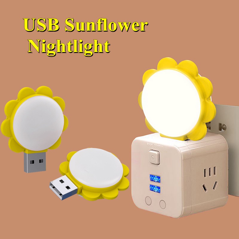 Đèn LED Đọc Sách Bảo Vệ Mắt Hình Hoa Hướng Dương Tiết Kiệm Năng Lượng Sạc USB