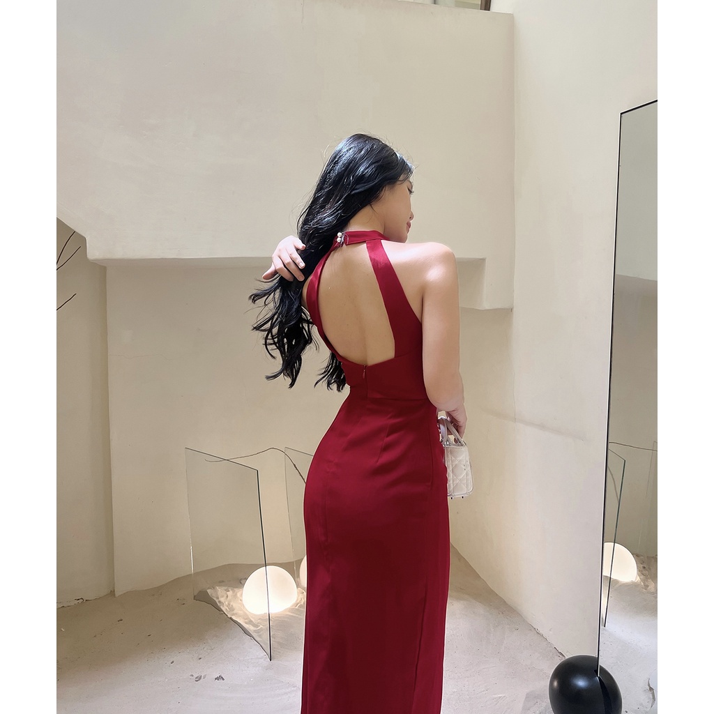 BBSTORE'S Đầm Body Cổ Yếm Xẻ Tà Dự Tiệc Sang Trọng -D1415