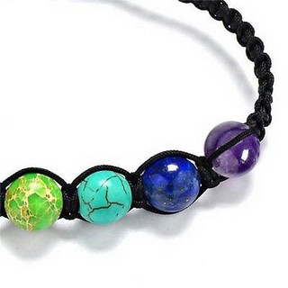 Vòng Tay Chuỗi Hạt Đá Núi Lửa Chakra 7 Màu