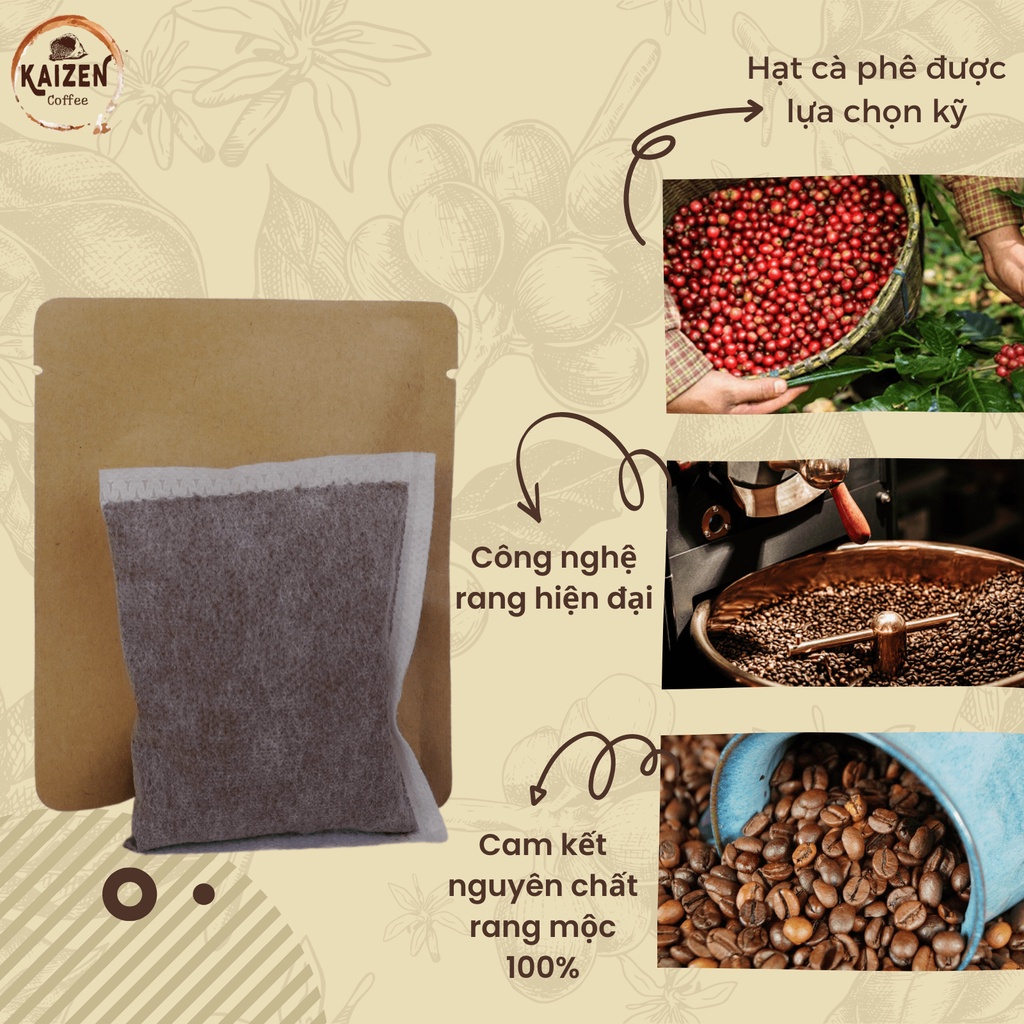 Gói dùng thử Cà phê Cold Brew túi lọc tiện lợi 40g/túi Arabica nguyên chất - Kaizen Coffee