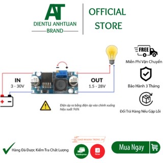 5 Mạch Chuyển Nguồn DC - DC XL2596S, Mạch Hạ áp XL2596, DC-DC Buck điện áp điều chỉnh ổn áp nguồn DC 3V3, 5V, 9V, 12V