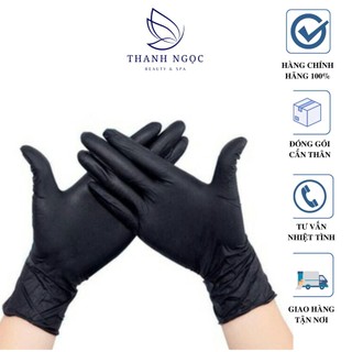 Găng tay đen y tế Nitrile không bột hộp 100 cái màu đen