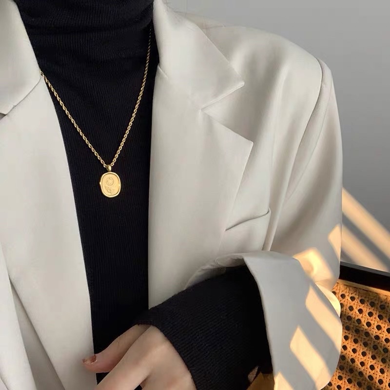 Nhiếu mẫu- Vòng cổ titan không rỉ hoa hồng gold-tulip