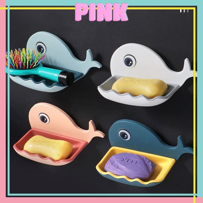 Khay Đựng Xà Phòng Dán Tường Hình Cá Heo Dễ Thương PINKWISH B303