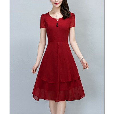 GOTI - Sale Xả Kho Đầm Xoè Thời Trang Lẻ Size 48-70KG Vải Voan Có Lót Nhiều Mẫu