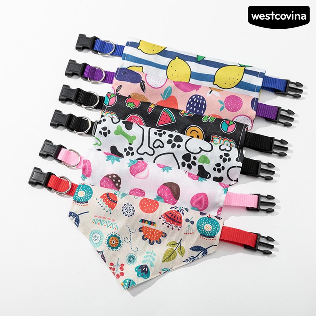 [COD]♘Vòng Nhẫn Tam Giác Bằng Kim Loại Mềm Tháo Nhanh In Họa Tiết Trái Cây Cho Thú Cưng