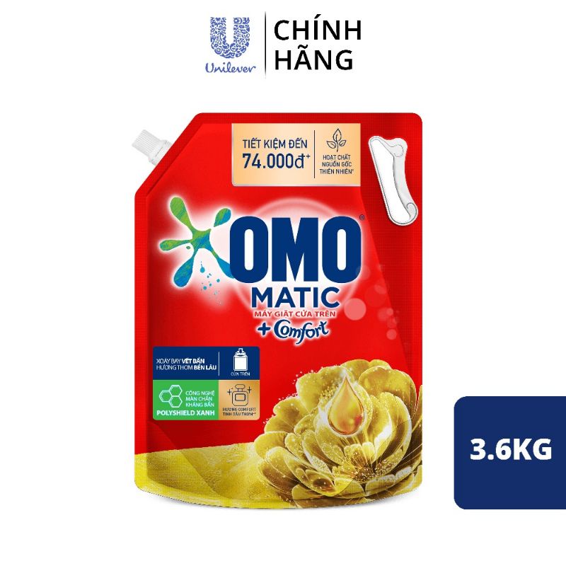 Nước giặt OMO Matic túi 3,6kg/3.9kg