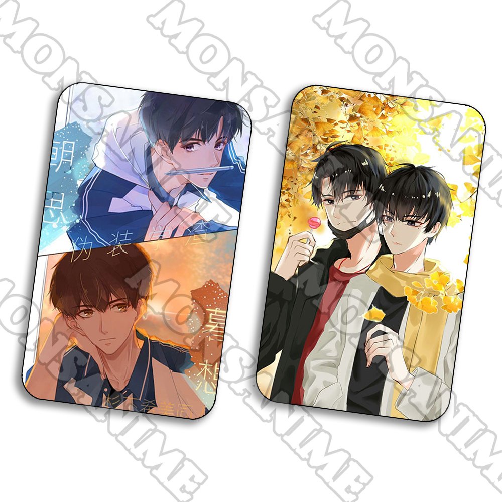 Ảnh card bo góc in hình NGỤY TRANG HỌC TRA ver SÂN CỎ BL manhwa thẻ bo viền 5*8cm anime chibi sưu tầm 1 tấm