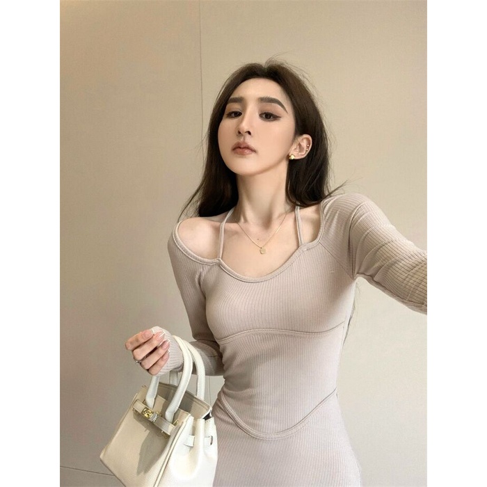 Đầm Hai Dây Màu Sắc Đơn Giản Quyến Rũ Cho Nữ