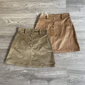Chân váy nhung tăm chữ a