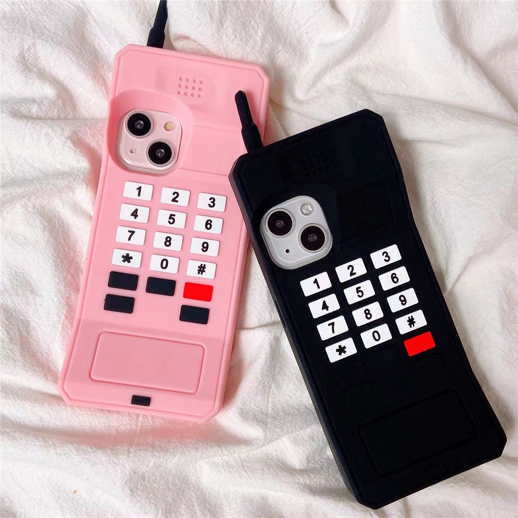 Ốp Điện Thoại Silicon Mềm Chống Sốc Họa Tiết 3D Phong Cách Retro Cho iPhone 14 / 13 / 12 / 11 / X / 8 / 7P