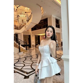 Đầm xoè cúp ngực kết đá bèo tầng 🖤