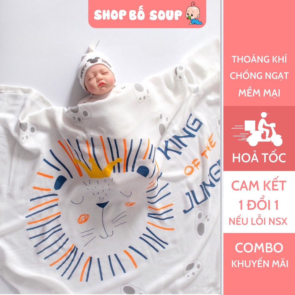 Chăn sợi tre cho bé sợi thoáng chống ngạt giúp bé ngủ an toàn kiêm khăn tắm cho bé mềm mại Shop Bố Soup