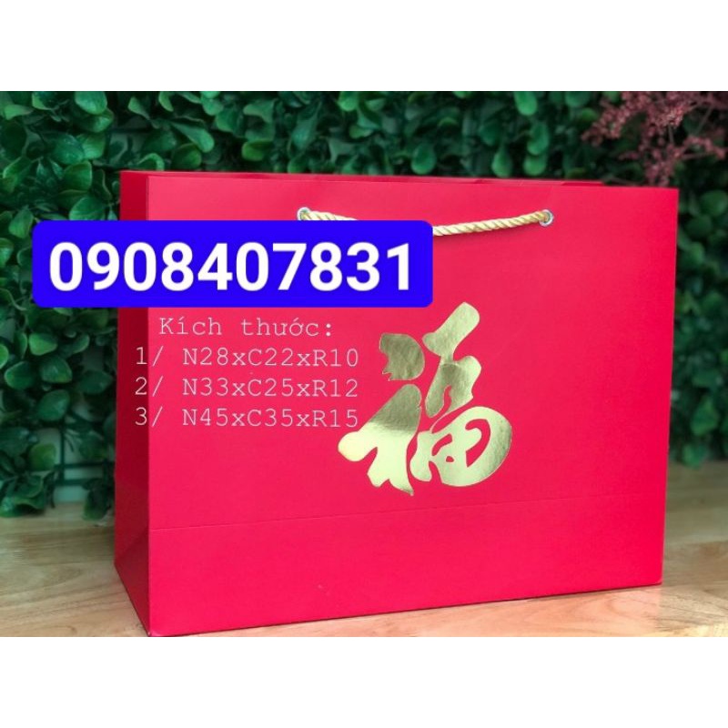 TÚI GIẤY ĐỎ ĐỰNG QUÀ TẾT 35x45 -CHỌN MẪU