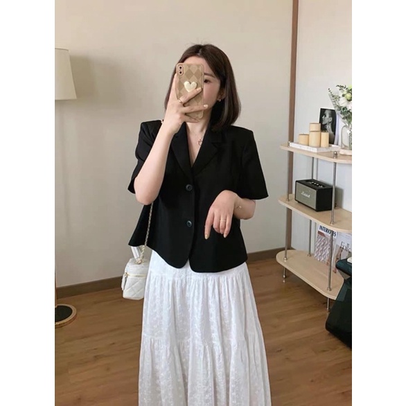 [ ẢNH THẬT - SIZE XS ] Áo BLAZER nữ tay ngắn Winnie phong cách Hàn Quốc | BigBuy360 - bigbuy360.vn