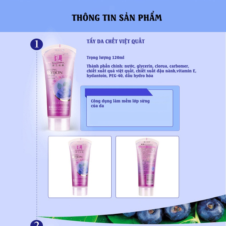 Kem tẩy tế nào chết nhiều màu nội địa trung Làm sạch sâu Loại bỏ bụi bẩn Sạch mụn lưng Phục hồi dưỡng trắng cấp ẩm