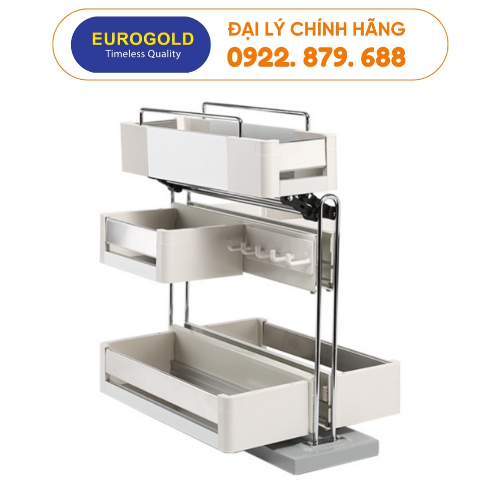 Giá đựng chai lọ 💥 FREESHIP 💥 Kệ đựng chất tẩy rửa Eurogold EUSL400 lắp dưới khoang chậu rửa bát nhiều tầng đa năng