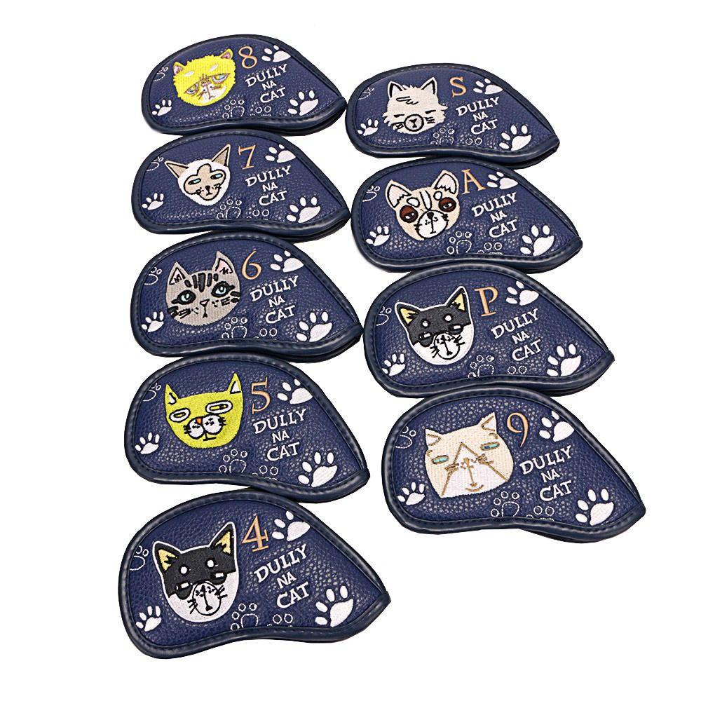 MAYSHOW Set 9 Vỏ Bọc Gậy Đánh Golf Bằng Da PU Cao Cấp