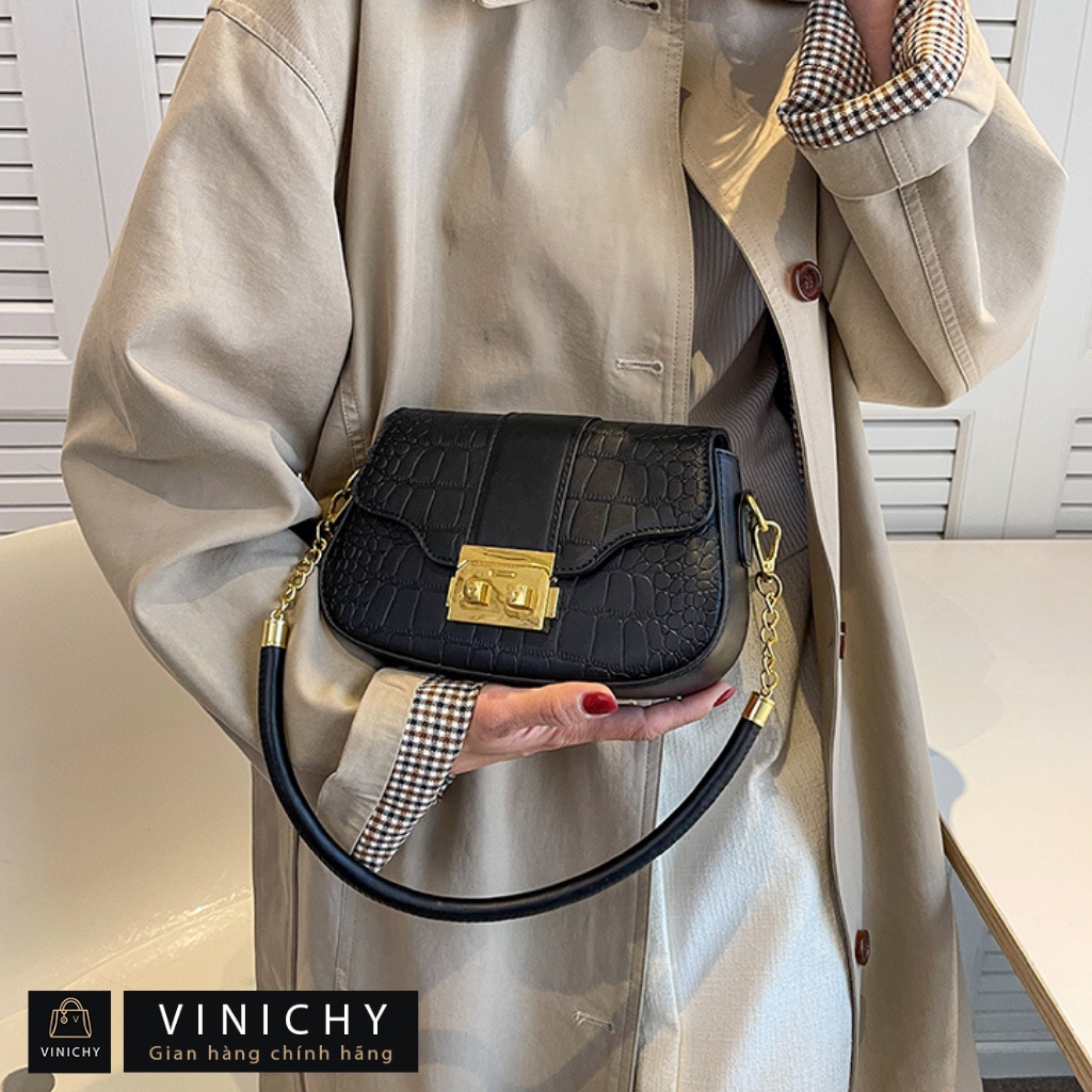 Túi xách nữ đeo chéo, đeo vai, túi đi chơi, đi học VINICHY, da đẹp, thời trang cao cấp size 22cm HA306