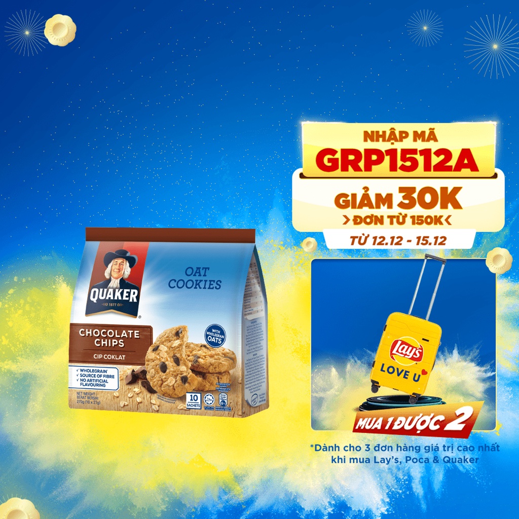 Bánh Quy Yến Mạch Quaker Hương Chocolate 270gr
