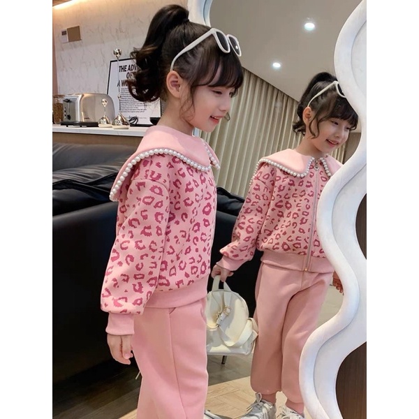 Set bộ nỉ lót lông kéo khoá siêu dày ấm hàng QCCC cho bé