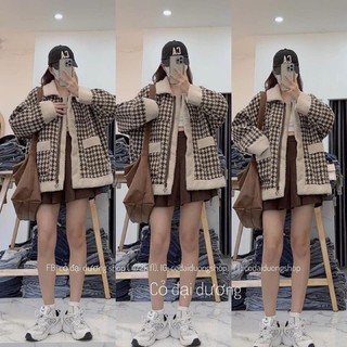 [ Ảnh Thật ] Áo dạ lông cừu chất dày dạ lộn