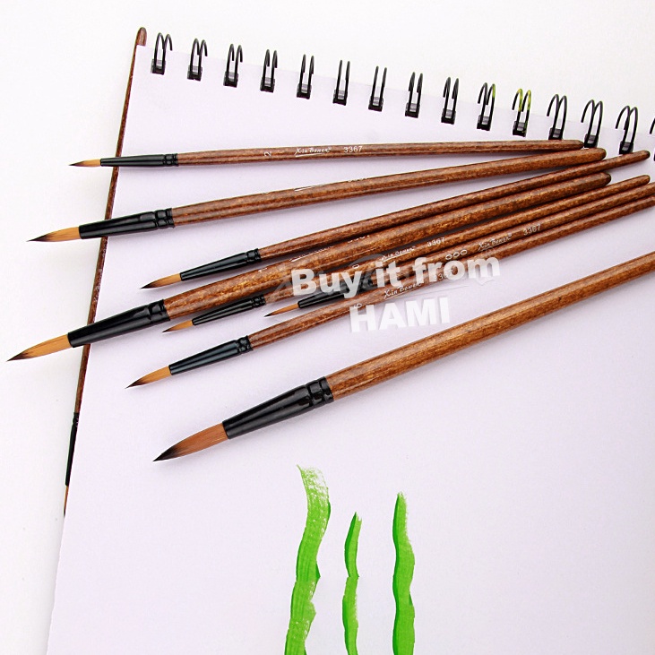 Cọ đỉnh nhọn đủ kích cỡ vẽ nước, acrylic, sơn dầu