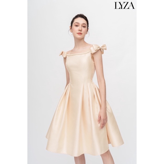 Lyza-Đầm trễ vai đính ngọc Malisa Pearl Dress