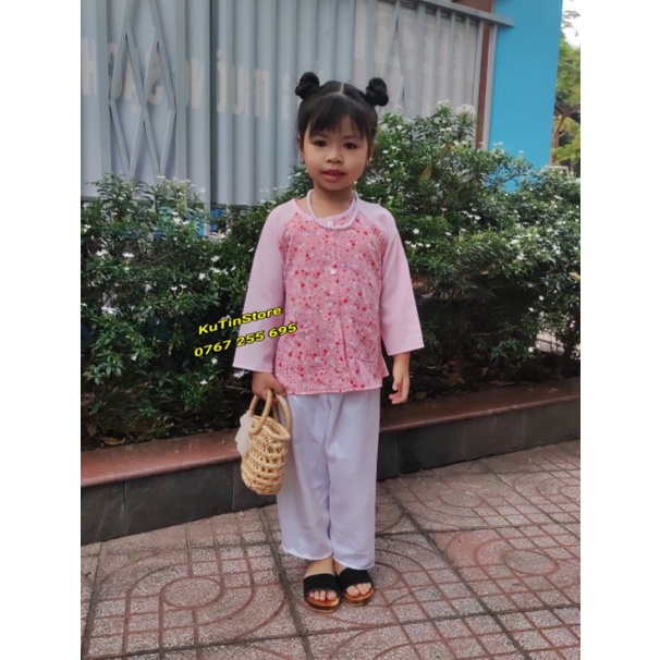 Bà ba cho bé 8-20kg vải lụa hoa nhí