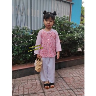 [Ảnh thật] Bà ba cho bé 8-30kg vải lụa hoa nhí