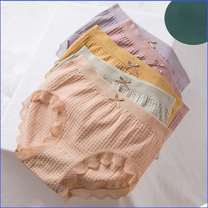 Quần lót cotton không đường may viền ren kiểu dáng quyến rũ cho nữ