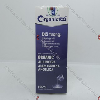Siro viêm mũi Organic 100 chai 125ml - Ngạt mũi, chảy nước mũi, người bị viêm xoang, viêm mũi dị ứng