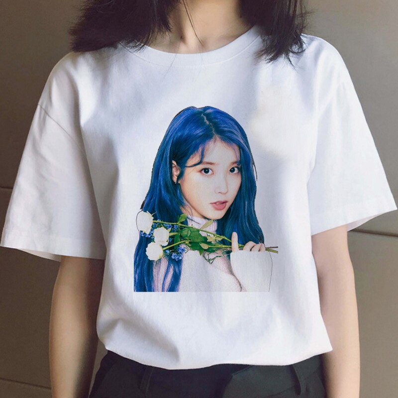 Áo Thun K-pop In Hình IU Lee Ji-eun Ca Sĩ K-Pop Unisex Nam Nữ