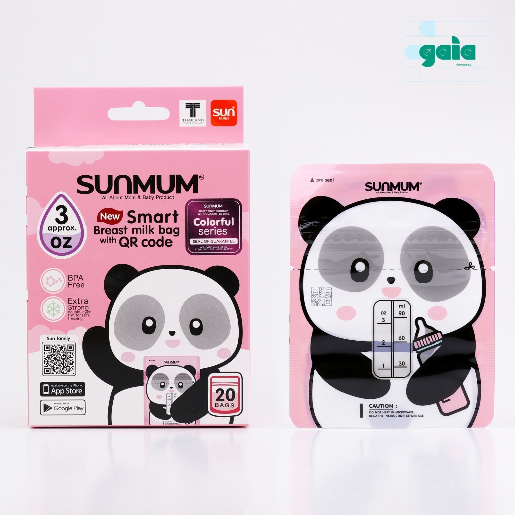 Túi Trữ Sữa SUNMUM Colorful Series Thiết Kế 2 Lớp Khóa Chắc Chắn, Giúp Bảo Quản Sữa Cho Bé An Toàn (90-210ml)