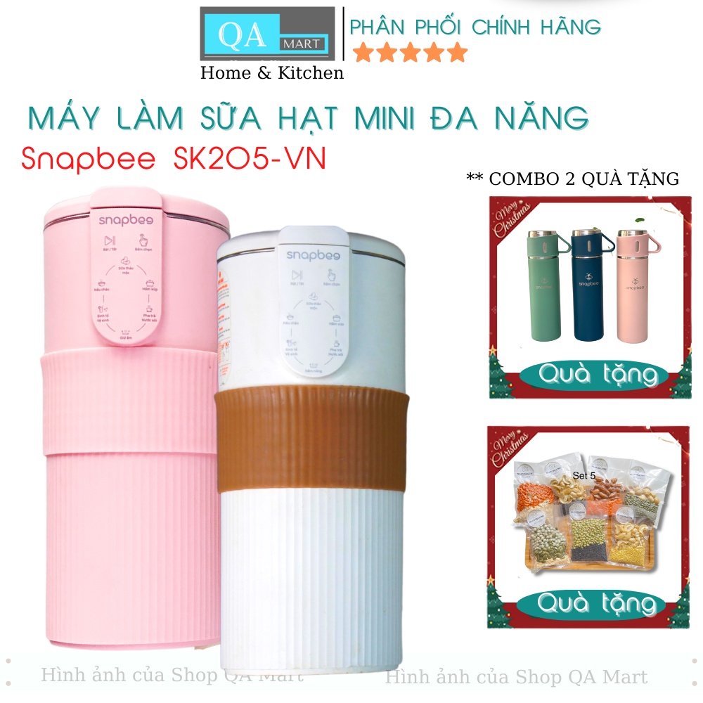 Máy làm sữa hạt Snapbee SK205VN (3 màu) mini nhỏ gọn, dễ mang theo, nấu sữa mịn, tiện lợ bảo hành 24 tháng