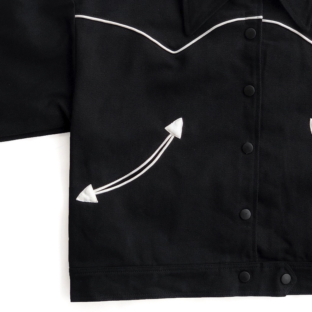 Áo khoác jeans đen form dáng cropped 99PROJECT