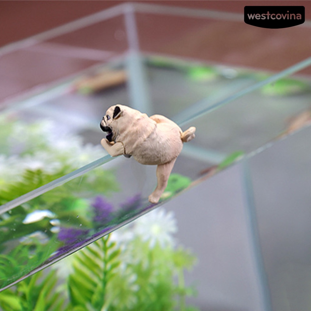 [Hot]♝Chú Chó Pug Hoạt Hình Bằng Nhựa Resin Siêu Bền Treo Trang Trí Bể Cá