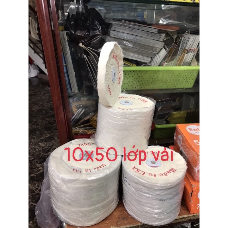 BÁNH VẢI ĐÁNH BÓNG INOX 250mm x50 LỚP VẢI