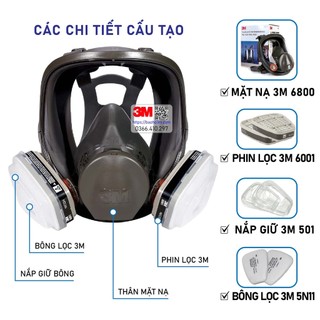 [GIÁ SỈ] Trọn bộ mặt nạ phòng độc 6800