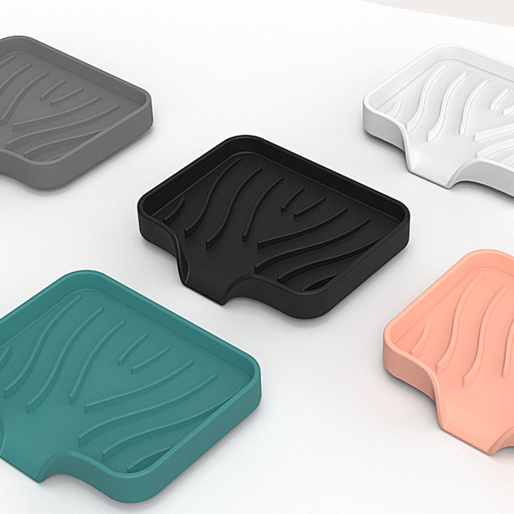 Khay Silicone Đựng Xà Phòng Chống Trượt Thoát Nước Nhanh Khô Dành Cho Nhà Bếp