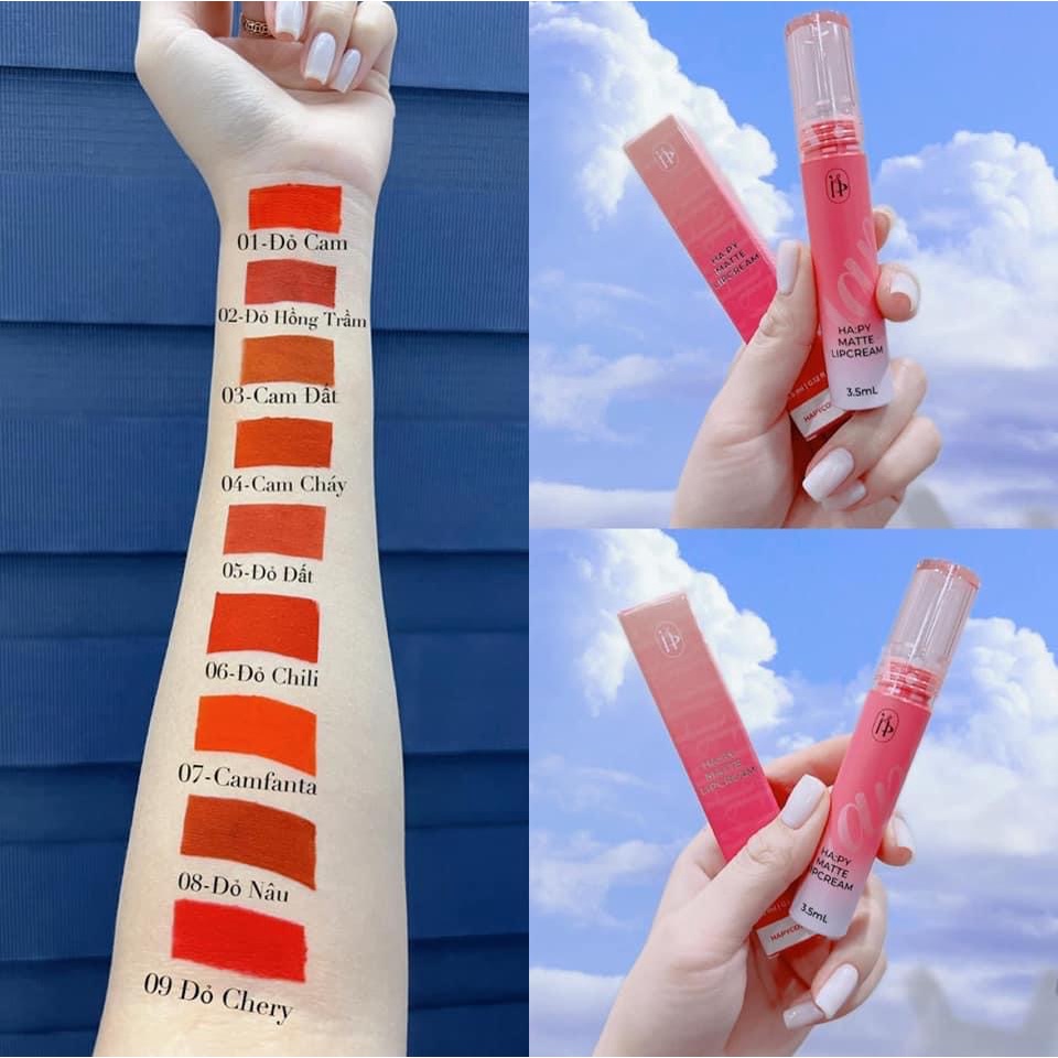 Son Kem Lì Ha:py Lâu Trôi, Bền Màu Mẫu Mới 2023 - Happy Matte Lipcream Minigarden