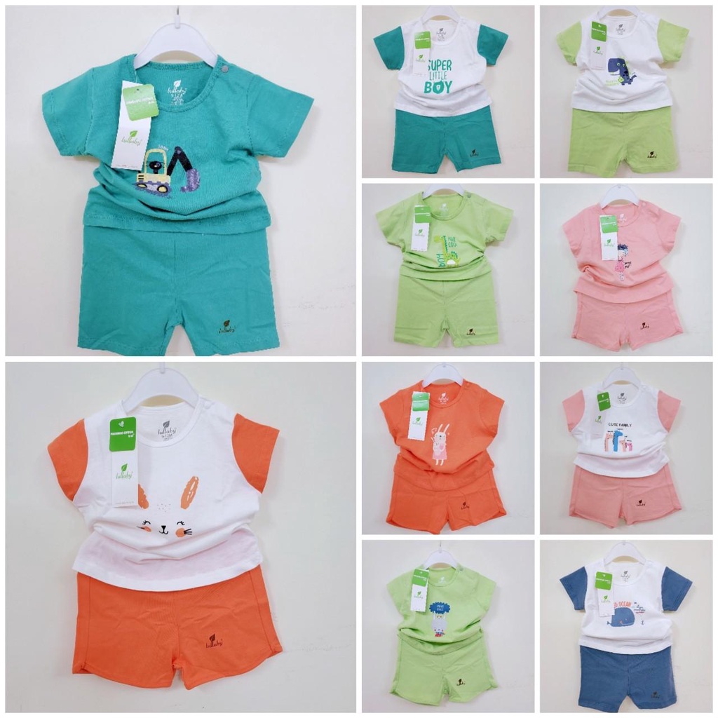 Lullaby 2023 Bộ cộc cài vai vải cotton mỏng mềm mát cho bé trai/ bé gái (6-16kg)