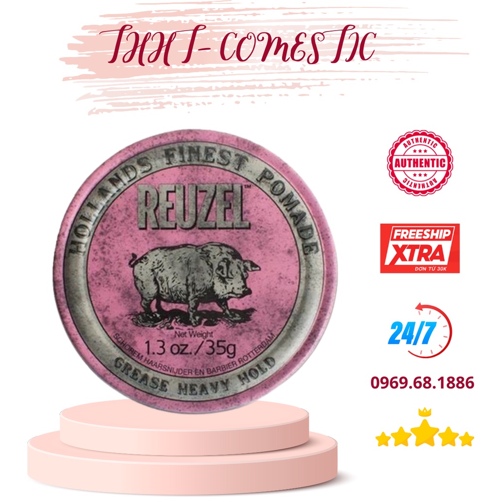 Sáp Vuốt Tóc Nam REUZEL Pink - Pomade Gốc Dầu Lợn Hồng - 113gram