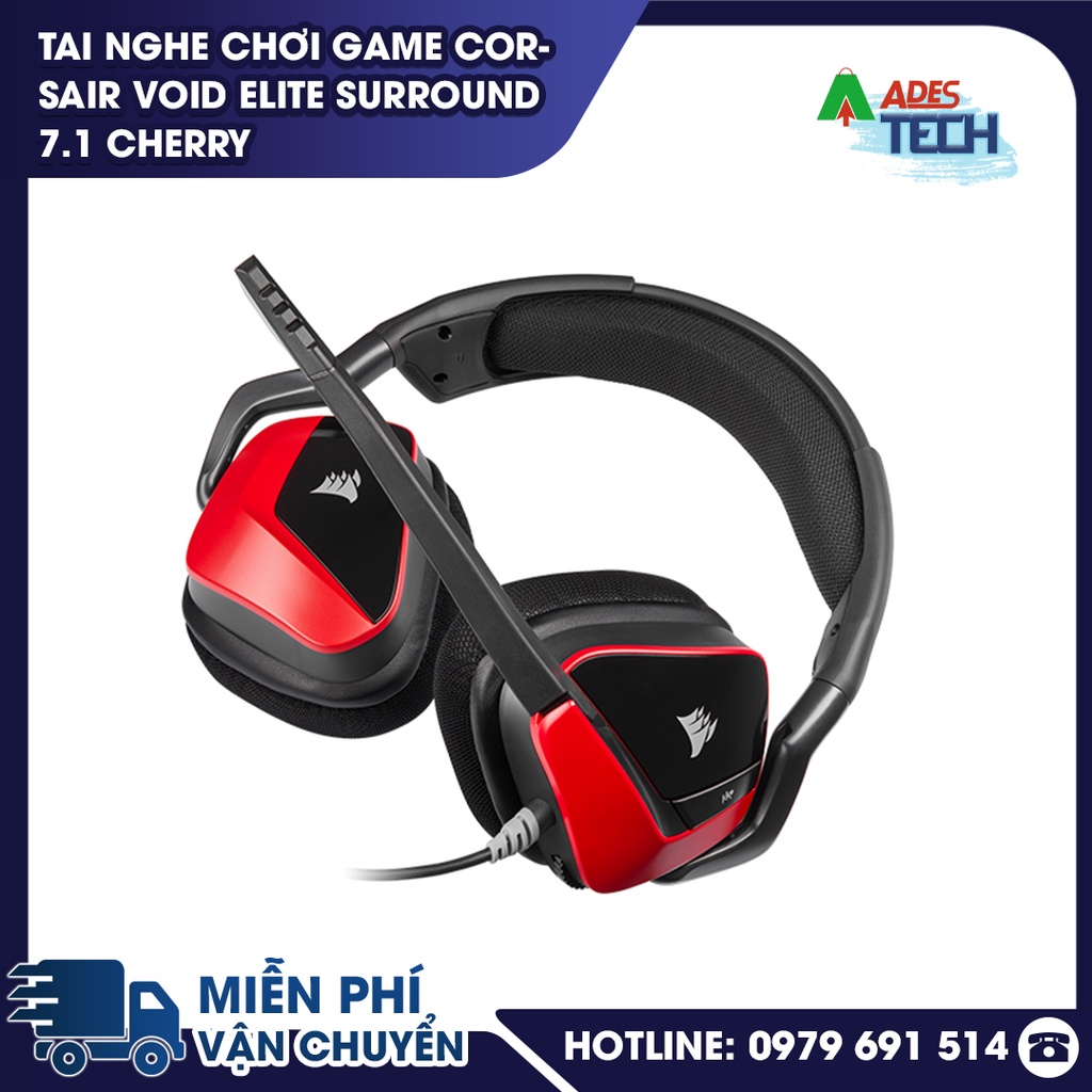 ✔️Tai nghe gaming CORSAIR VOID ELITE Surround 7.1 Carbon / Cherry -Khung kim loại✔️Bảo hành 24 tháng